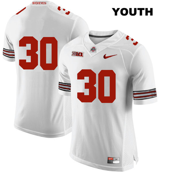 Ohio State Buckeyes Youth Demario McCall #30 White Authentic Nike No Name College NCAA Stitched Football Jersey VL19H04AR